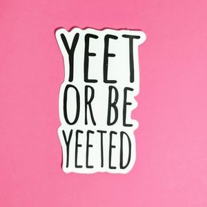 10/$10 Funny Black and White Yeet or Be Yeeted Matte VSCO Die Cut Sticker